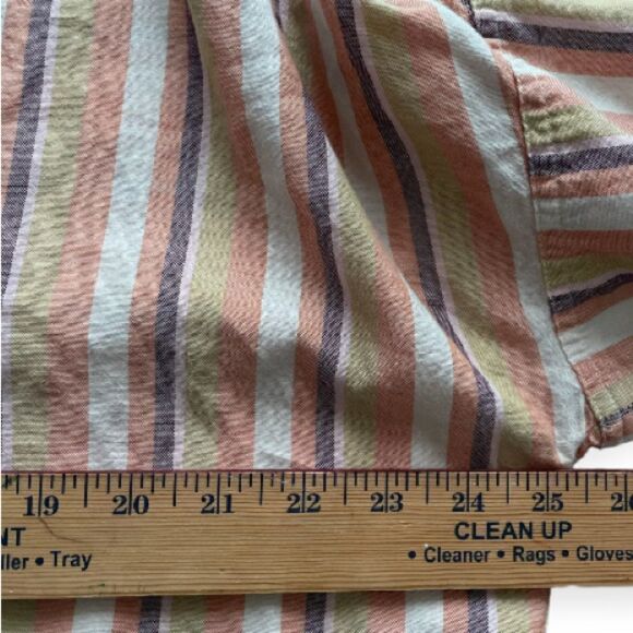 Madewell Courier Button-Back Shirt in Rainbow Stripe size M 000105 - Picture 6 of 8